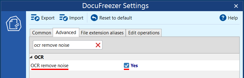 OCR remove noise